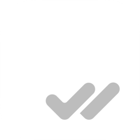 Gray double check marks icon inside a rounded square with white background.